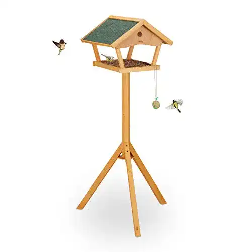 Vogelhaus Relaxdays mit Ständer, wetterfest aus Holz, groß