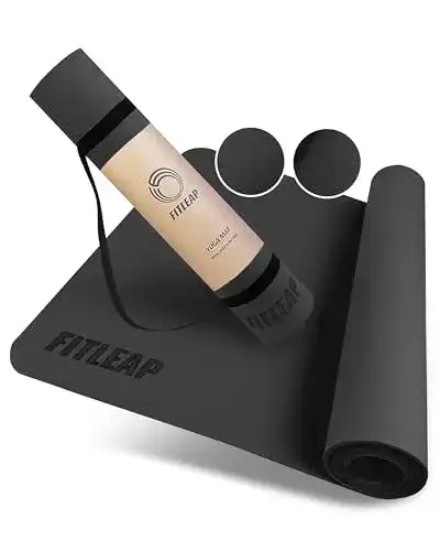 Yogamatte Fitleap Pro in Schwarz Rutschfeste Fitnessmatte