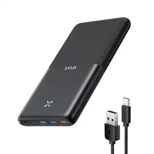 Powerbank 30000 mAh von VRURC mit USB C und mehreren Ausgängen