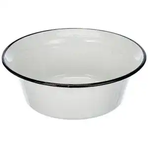 Emaille-Schüssel Krüger in Weiß mit schwarzem Rand, 28 cm