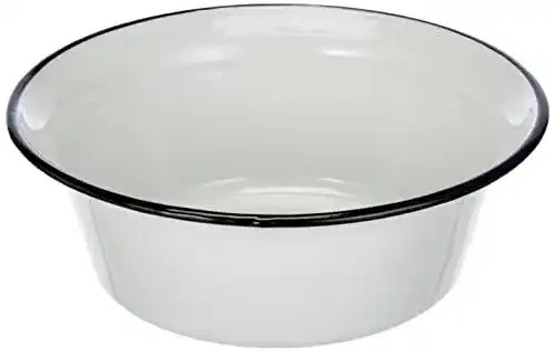 Emaille-Schüssel Krüger in Weiß mit schwarzem Rand, 28 cm