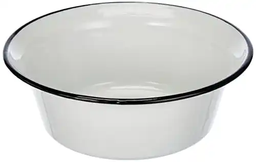 Emaille-Schüssel Krüger in Weiß mit schwarzem Rand, 28 cm