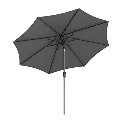 Sonnenschirm knickbar 270 cm von SONGMICS mit Kurbel und UPF 50+