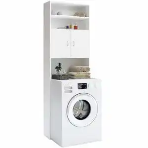 Waschmaschinenschrank Casaria 185x63x20cm mit 2 Türen für das Badezimmer