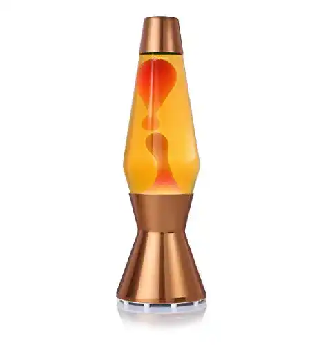 Lavalampe Mathmos Kupfer Astro in Gelb und Orange