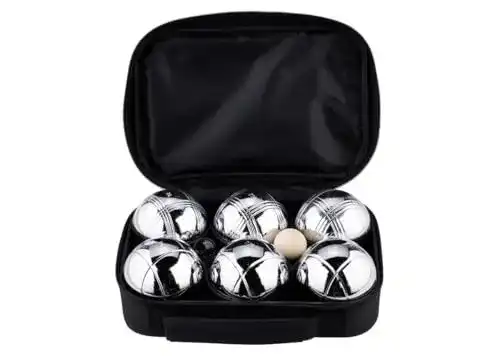 Boule Spielset mit 6 Metallkugeln im Etui