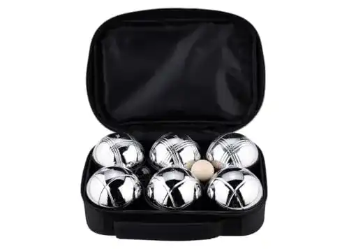 Boule Spielset mit 6 Metallkugeln im Etui