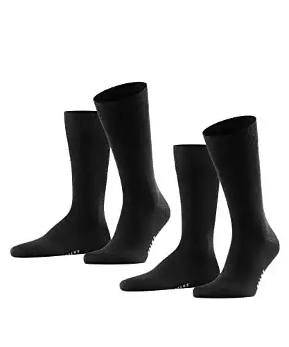 Herrensocken schwarz FALKE Happy Double Pack M aus Baumwolle