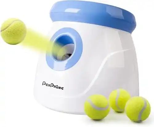 Ballwurfmaschine für Hunde mit 3 Tennisbällen von Pet Prime