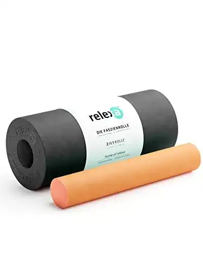Relexa 2in1 Pilates-Rolle Faszienrolle schwarz/orange, 2-teilig
