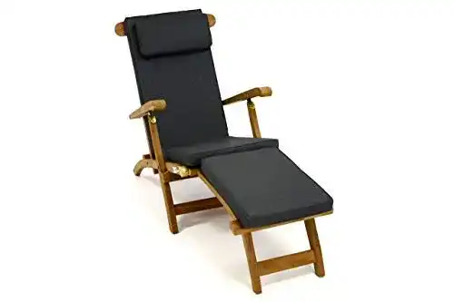 Teakholz Liegestuhl Divero Nexos Florentine für Garten und Terrasse