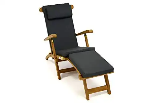 Teakholz Liegestuhl Divero Nexos Florentine für Garten und Terrasse