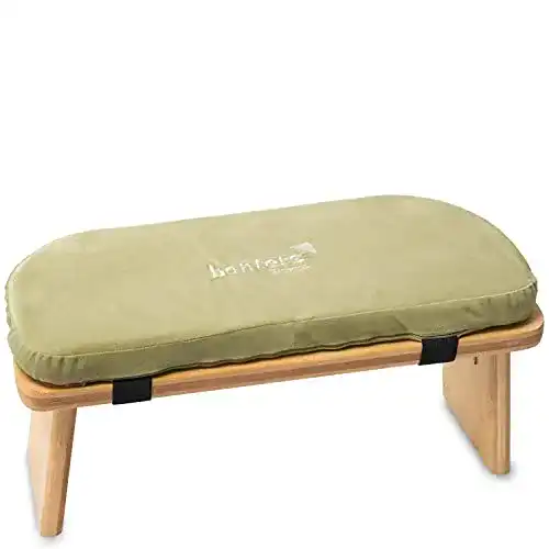 Faltbare Meditationsbank aus Bambus Holz mit Kissen