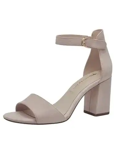 Tamaris Sandaletten Damen Vegan in Beige, EU 40 mit Blockabsatz