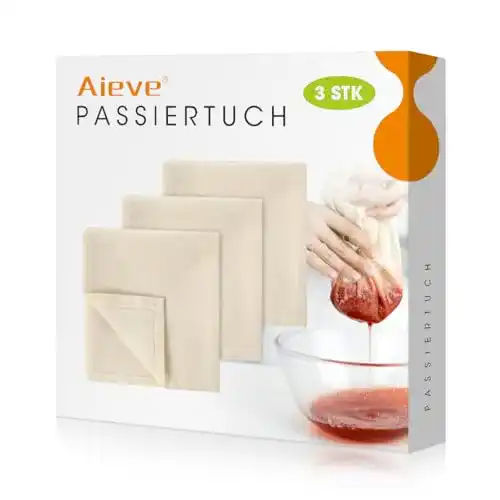 Passiertuch Aieve 3 Stück 50×50 cm Käsetuch aus Baumwolle