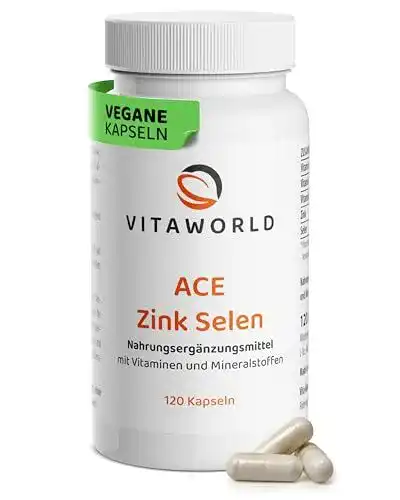 Zink-Selen-Kapseln von Vita World Hochdosierte Ergänzung mit Vitamin A, C und E