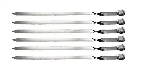 Adana-Grillspieße aus Edelstahl, 6 Stück, 2 cm Breite