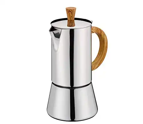 Cilio Espressokocher Figaro für 4 Tassen aus Edelstahl