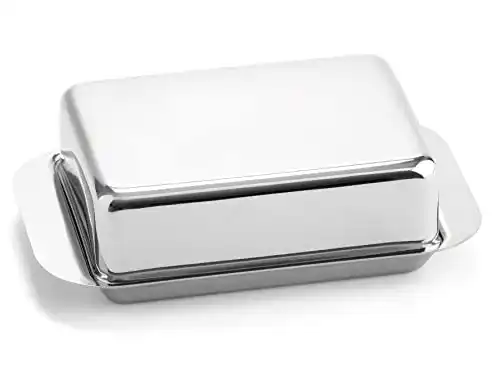 Butterdose Weis 14257, Edelstahl, Silber, 15 x 9.4 x 4.2 cm