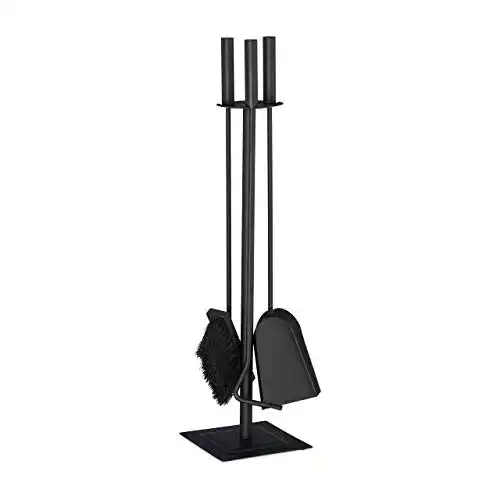 Kaminbesteck Relaxdays, 4-teiliges Kamingarnitur-Set mit Schaufel