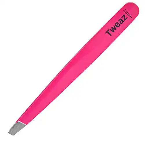 Pinzette K-Pro TWEAZY Augenbrauenpinzette aus Edelstahl (Neon Pink)