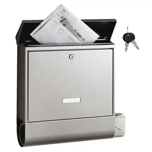 Briefkasten Burg Wächter mit Zeitungsfach aus Edelstahl