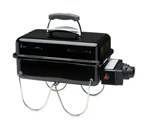 Weber Gasgrill Go-Anywhere Schwarz Mobiler Grill für Unterwegs