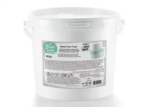 Fondant Carma Massa Ticino Tropic Roll, 7 kg, weiß