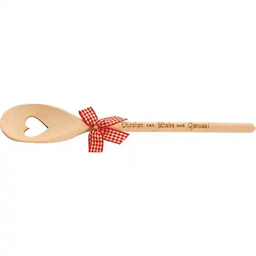 Kochlöffel aus Holz mit Herzmotiv Spruchreif