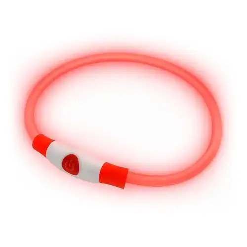Leuchthalsband für Hunde – PetSol LED-Hundehalsband in Rot