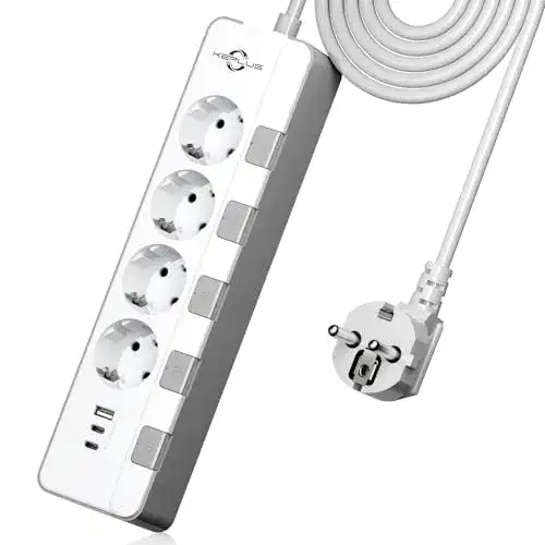Steckdosenleiste mit USB und Überspannungsschutz von Keplug