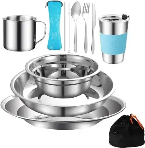 Camping Besteck Set für Outdoor Aktivitäten und Reisen