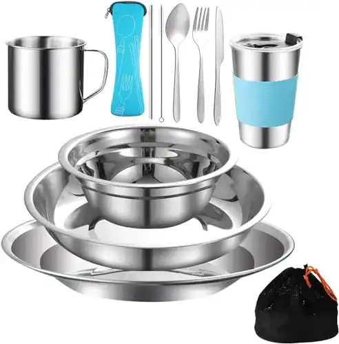 Camping Besteck Set für Outdoor Aktivitäten und Reisen