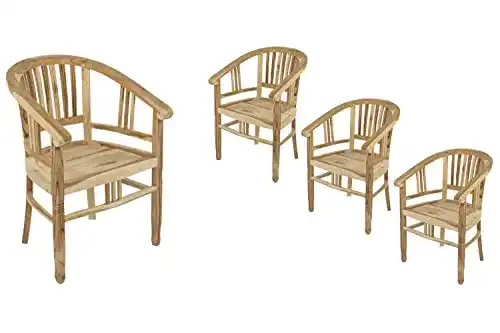 Gartenstuhl aus Teakholz 4er Set SAM für den Außenbereich