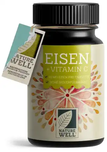 Eisenpräparat Naturewell Eisentabletten 180 Stück mit 40 mg Eisen