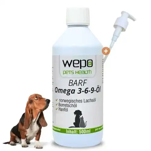 WEPO 3-6-9 Barf Hundeöl 100% natürliches Omega 3 6 9 für Hunde
