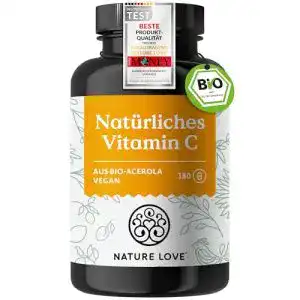 Vitamin C aus Bio Acerola Extrakt von Nature Love – 180 Kapseln