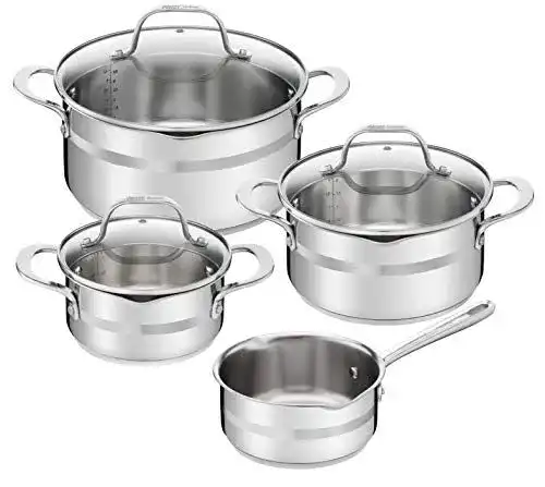 Tefal Töpfe Jamie Oliver 7-teiliges Edelstahl-Topfset