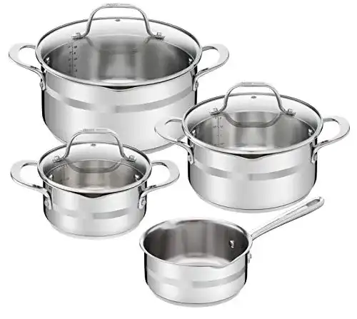 Tefal Jamie Oliver 7-teiliges Topfset E494S7 aus Edelstahl