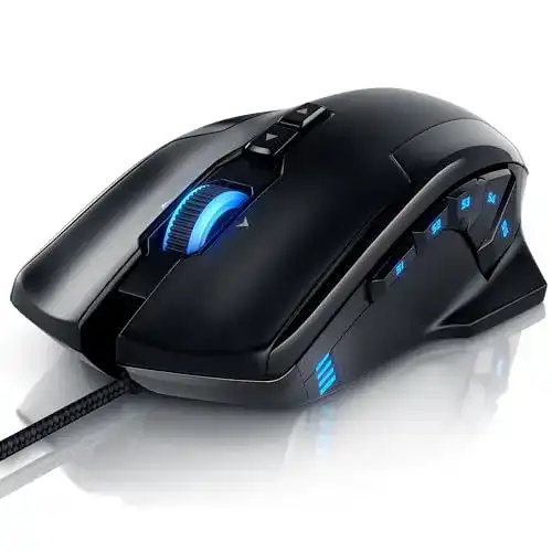 Titanwolf USB Gaming Maus mit 12 programmierbaren Tasten und 10800 DPI