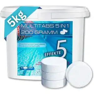 Chlortabletten für Pools – GlobaClean Multitabs 5 in 1, 200g