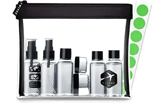 Reiseflaschen Twivee Kulturbeutel transparent Set 1 Liter