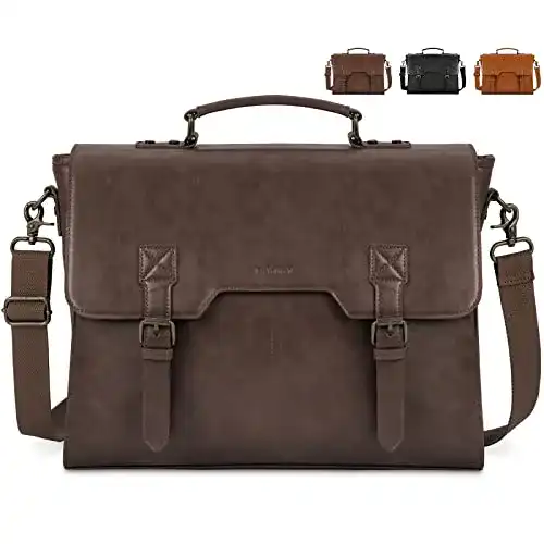 Newhey Umhängetasche für Herren 15,6 Zoll Vintage Aktentasche