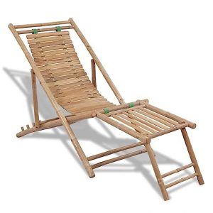 Bambus Liegestuhl vidaXL für Garten und Terrasse