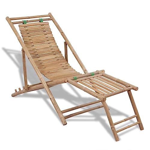 Bambus Liegestuhl vidaXL für Garten und Terrasse