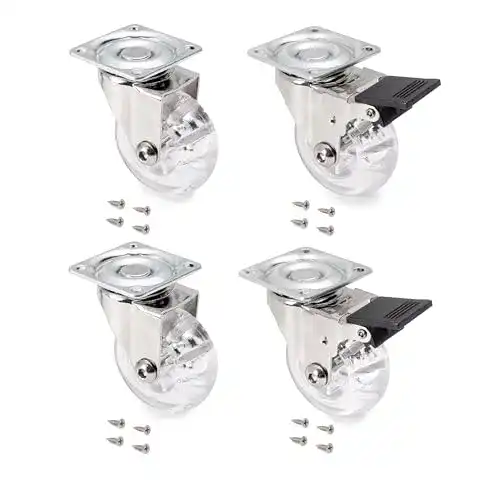 Emuca Lenkrollen Kit Slip transparent für Möbel