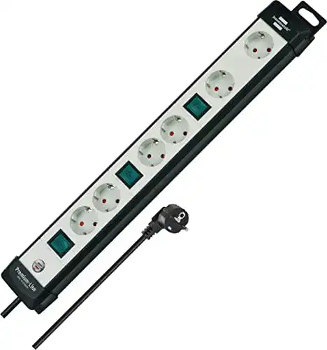 6-fach Steckdosenleiste Brennenstuhl Premium-Line mit Schaltern und 3m Kabel