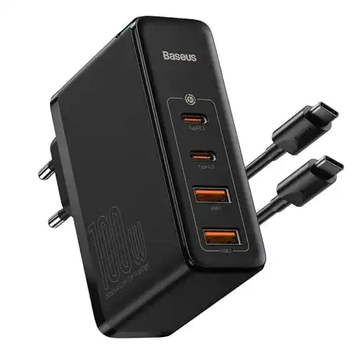 Baseus USB C Ladegerät 100W mit 4 Ports für iPhone und Laptops