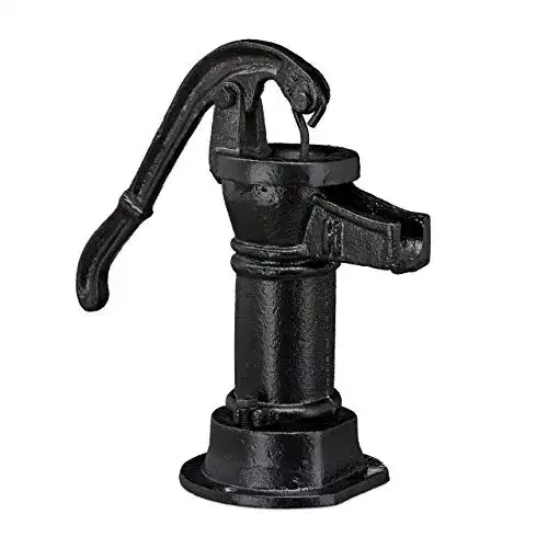Schwengelpumpe Relaxdays Mini Wasserpumpe aus Gusseisen für den Garten