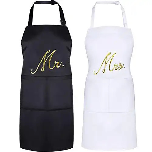Kochschürzen Set für Paare – Mr. and Mrs. Schürzen in 2er-Pack